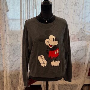 Disney Women's Charcoal Mickey Mouse Sweater size L